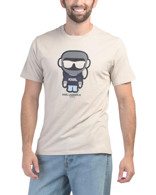 KARL Light Beige Graphic T-Shirt