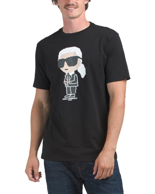 KARL Black Pixel Graphic T-Shirt