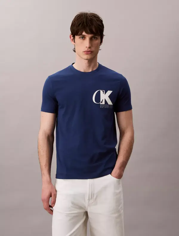 Calvin Klein Navy Blue CK Logo T-Shirt
