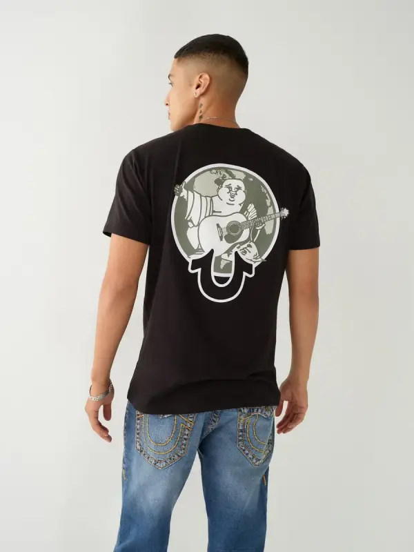 True Religion Black TRUE Back Print T-Shirt