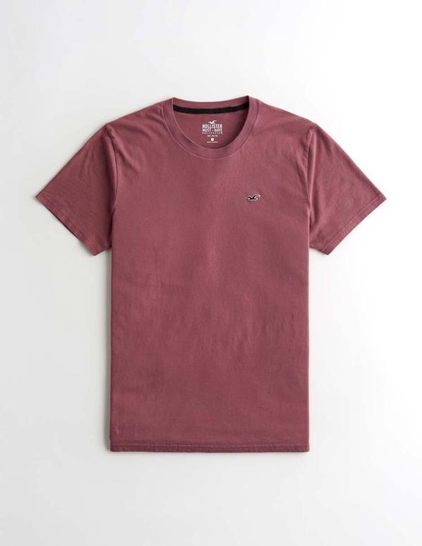 Hollister Men’s Solid Pink T-Shirt