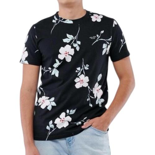 Hollister Men’s Black Floral Print T-Shirt
