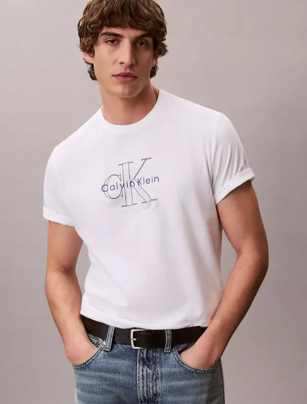 Calvin Klein Men’s White CK Logo T-Shirt White 