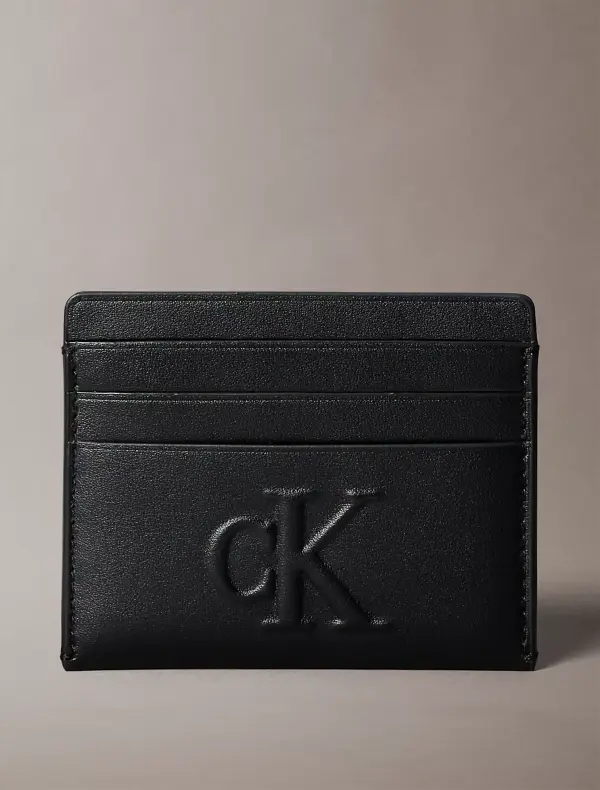 Calvin Klein Luxe Leather Monogram Card Holder
