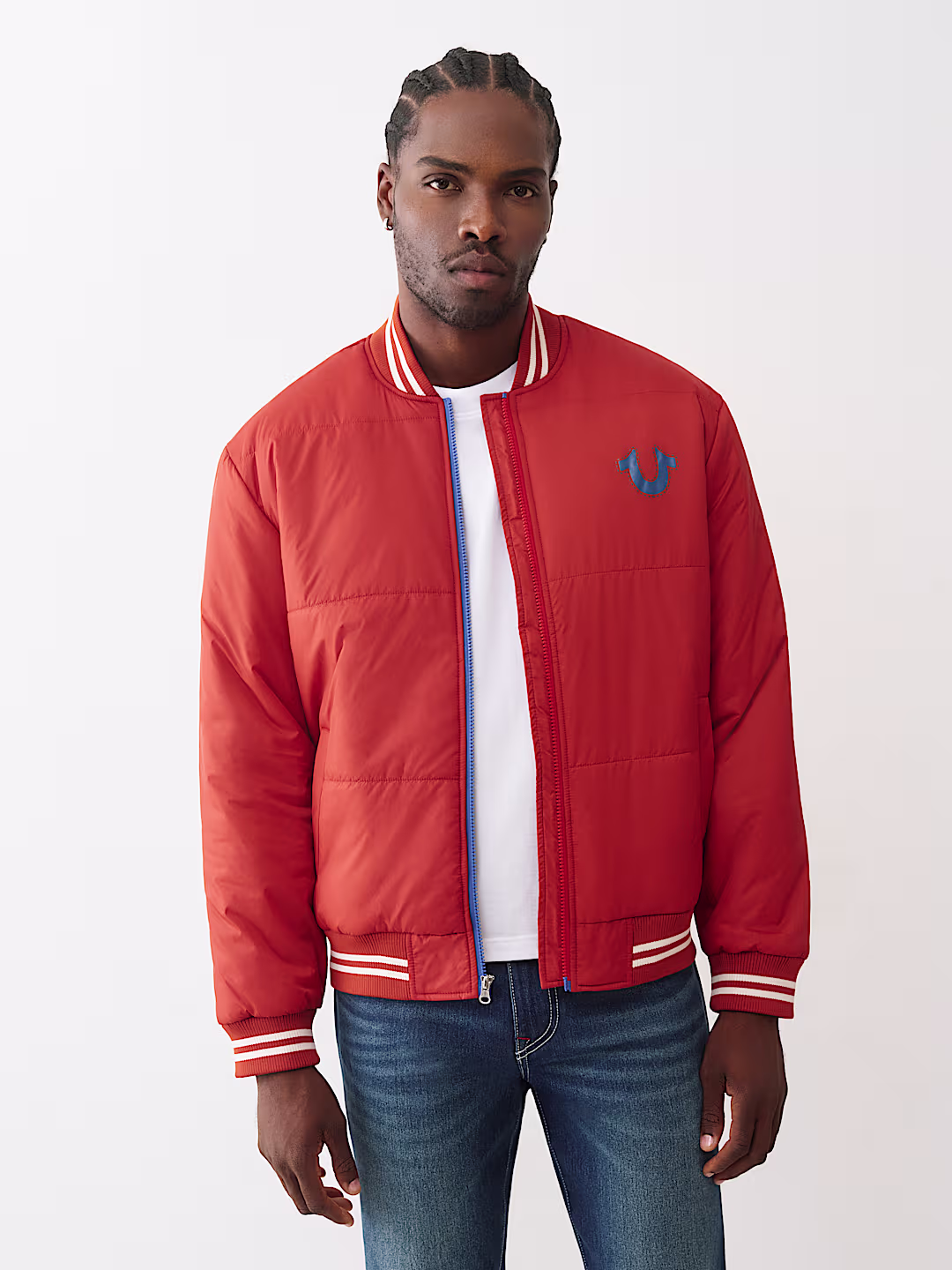 hs logo quilted bomber jacket