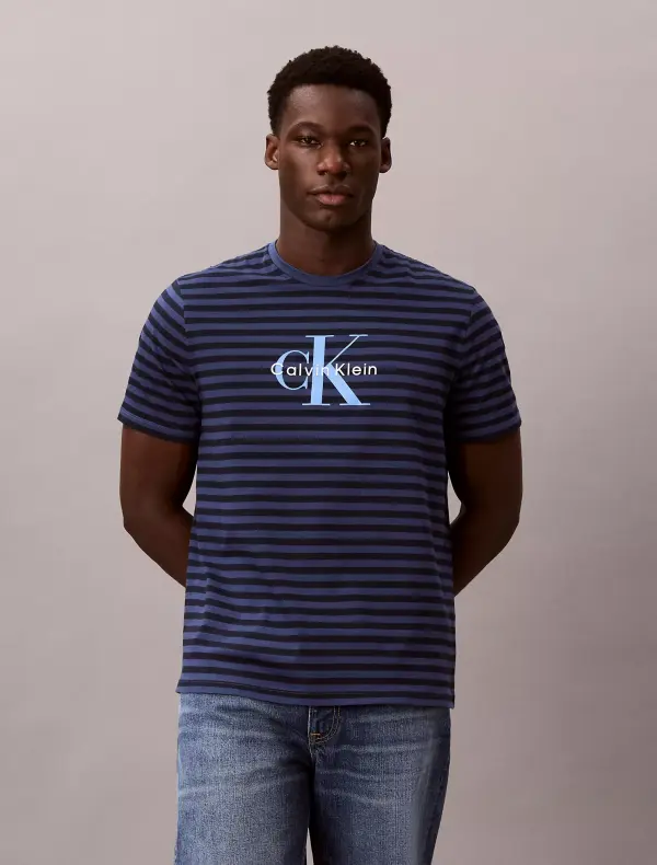 Calvin Klein Black T-Shirt with Blue & White Logo