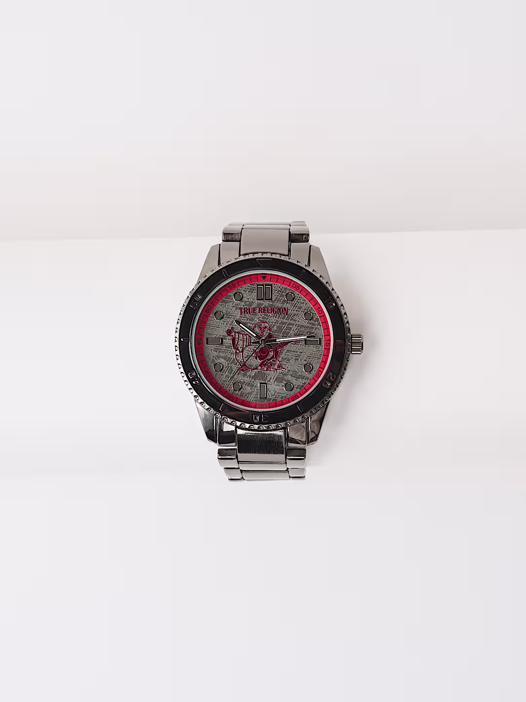True Religion Men's Stainless Steel Watch – Silver & Red..