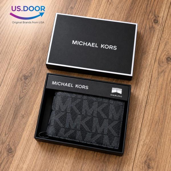 Michael Kors Slim Billfold Wallet – Black Signature