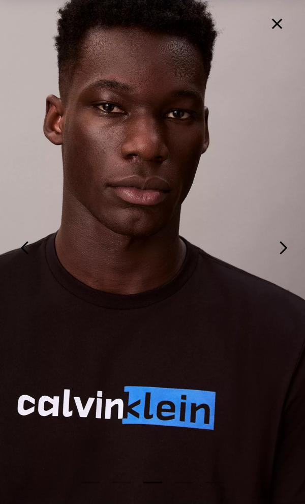 Calvin Klein Black T-Shirt with Blue & White Logo