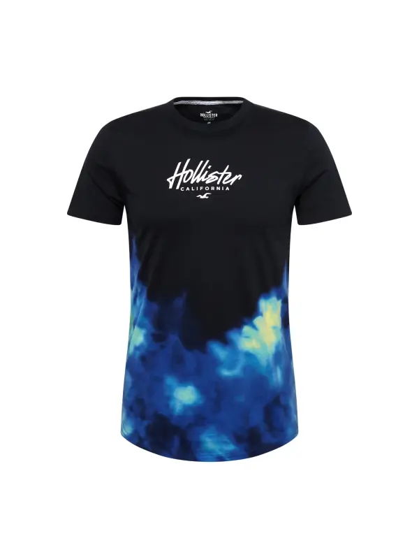 Hollister Black & Blue Tie-Dye Logo T-Shirt