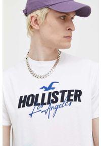 Hollister White Tie-Dye Blue & Pink Logo T-Shirt
