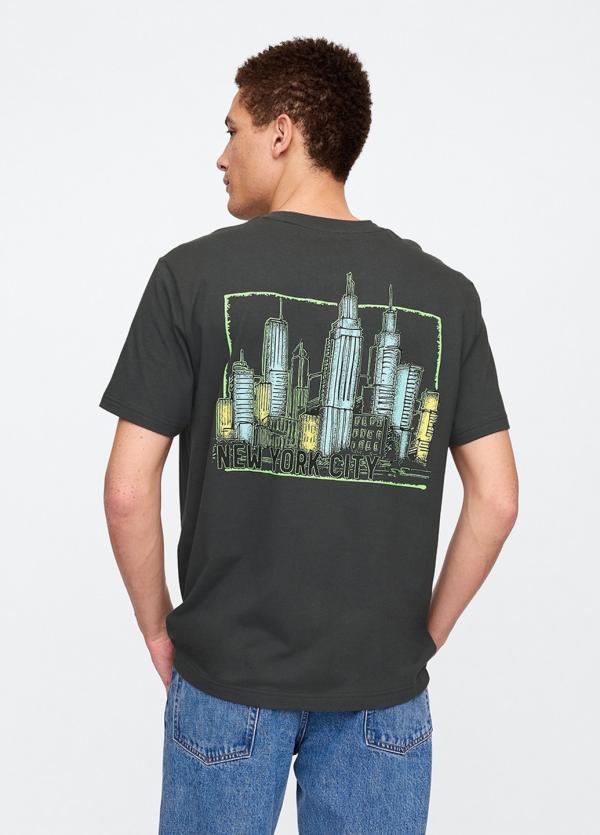 Dark Green New York City Back Print GAP T-Shirt