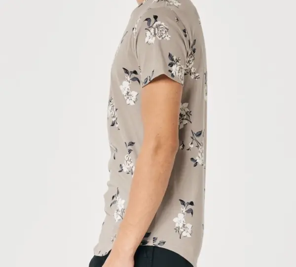 Men’s Light Grey HOLLISTER  Floral Printed T-Shirt