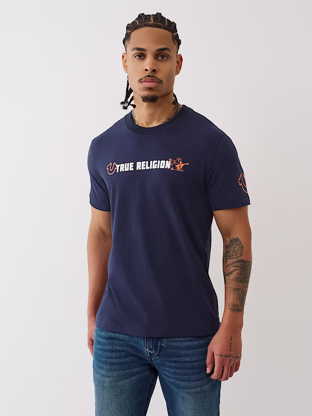 True Religion Black+ NAVY Logo T-Shirt