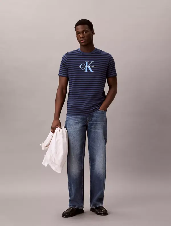 Calvin Klein Black T-Shirt with Blue & White Logo